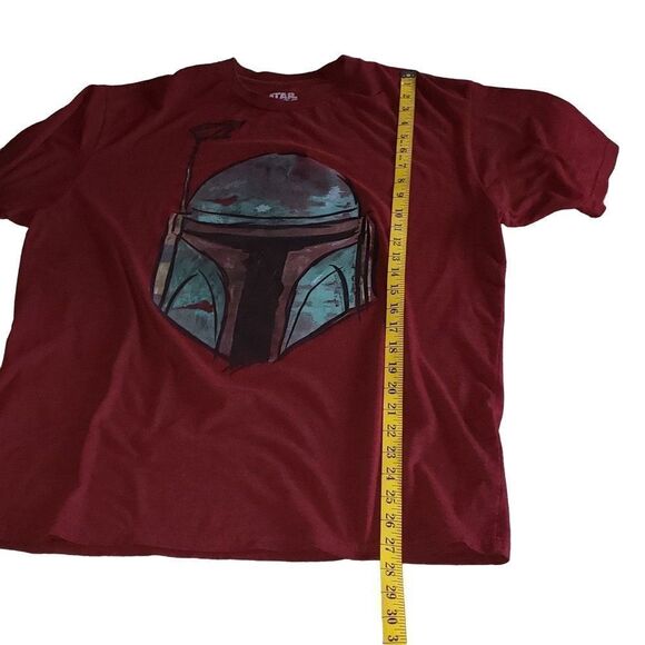 Star Wars Mens Red Heather Bounty Hunter Boba Fett Helmet Graphic Tee T-Shirt XL - Picture 7 of 8